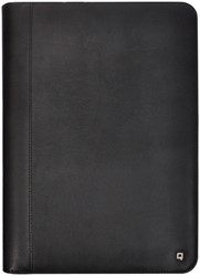 Schrijfmap DESQ A4 met rits kunstleder ringmechaniek zwart