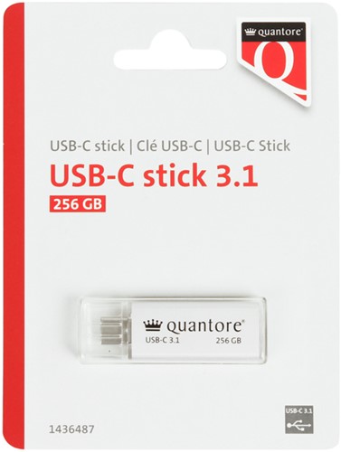 USB-stick Quantore USB-C 256GB 3.1 zilver
