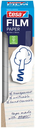 Plakband tesafilm papier 19mmx10m 8 rol
