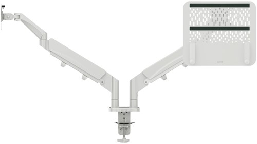 Monitor- en laptoparm Leitz Ergo ruimtebesparend dubbel grijs