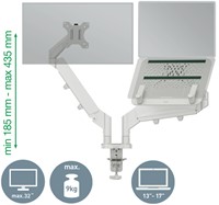 Monitor- en laptoparm Leitz Ergo ruimtebesparend dubbel grijs-1
