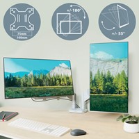 Monitorarm Leitz Ergo ruimtebesparend dubbel grijs-4