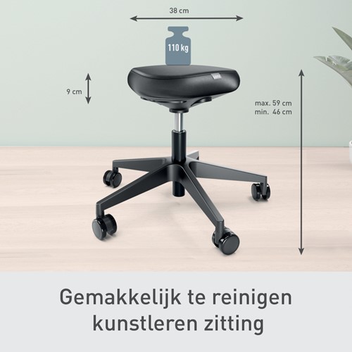 Zitkruk Leitz Ergo met wieltjes en comfortzitting-2