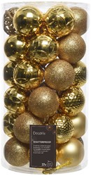 Kerstballen Decoris assorti goud koker à 37 stuks