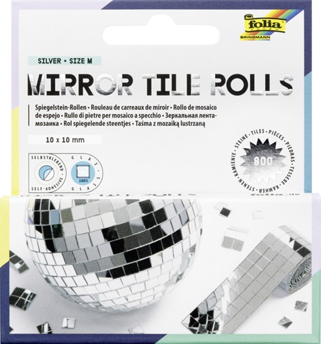 Mozaieksteentjes Folia zilver zelfklevend 10x10mm