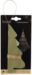 Kerstboom Decoris 3D papier groen 15cm