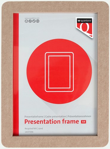 Presentatieframe Quantore A4 gerecycled vilt zand