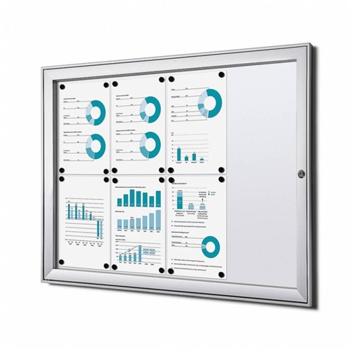 Vitrinebord Quantore luxe 8x A4 B1 gecertificeerd zilver