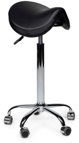 Zadelkruk Office Premium hoog zonder voetring harde wielen zw-3