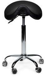 Zadelkruk Office Premium standaard zonder voetring harde wielen zw