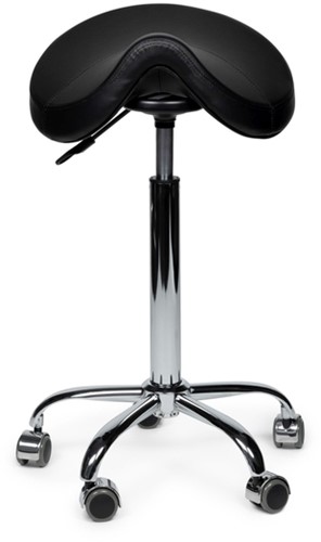 Zadelkruk Office Premium standaard zonder voetring harde wielen zw