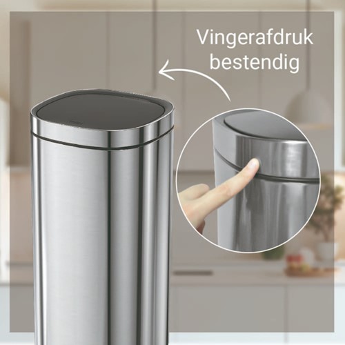 Afvalbak Desq Touch 30 liter RVS zilver-2