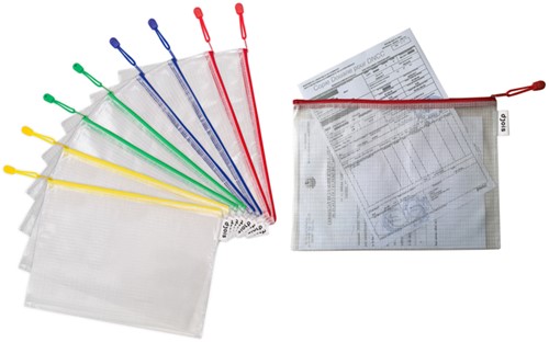 Opbergtas Djois met rits A4 assorti-3