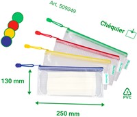 Opbergtas Djois met rits chequeboek formaat assorti-2