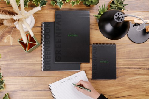 Notitieboek Rhodia Greenbook recycled A5+ lijn 160 pagina's 90gr sc-3