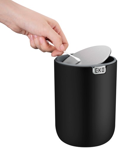 Afvalbak EKO Fandy 2 tafelmodel met swingdeksel 1,5 liter zwart-3