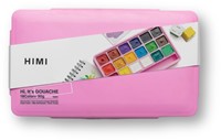 Gouache HIMI 18 kleuren 30gr opbergbox roze