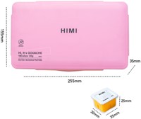 Gouache HIMI 18 kleuren 30gr opbergbox roze-3
