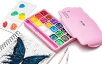 Gouache HIMI 18 kleuren 30gr opbergbox roze-5