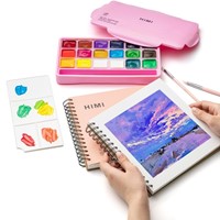 Gouache HIMI 18 kleuren 30gr opbergbox roze-6
