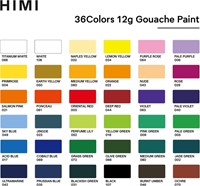 Gouache HIMI Twin cups 36 kleuren 12gr opbergbox lila-9