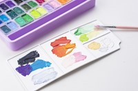 Gouache HIMI Twin cups 36 kleuren 12gr opbergbox lila-3