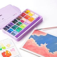 Gouache HIMI Twin cups 36 kleuren 12gr opbergbox lila-5