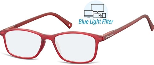 Leesbril  Montana +1.00 dpt blue light filter rood