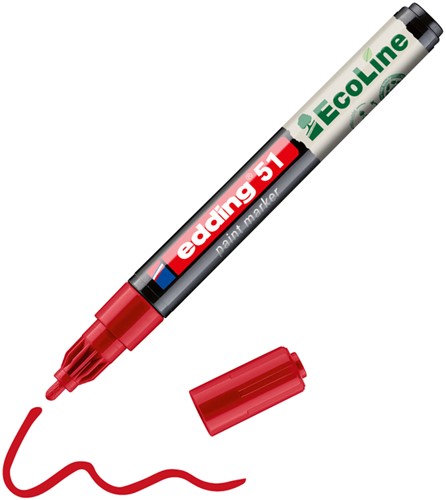 Paintmarker edding 51 EcoLine op waterbasis 1-2mm rood-2