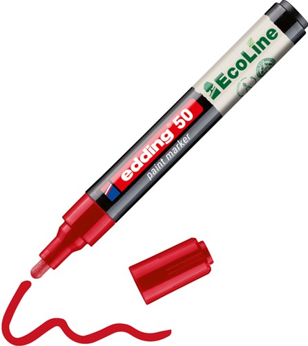 Paintmarker edding 50 EcoLine op waterbasis 2-3mm rood-2