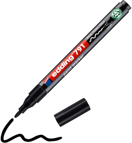 Paintmarker edding 791 PCR op alcoholbasis 1-2mm zwart-2