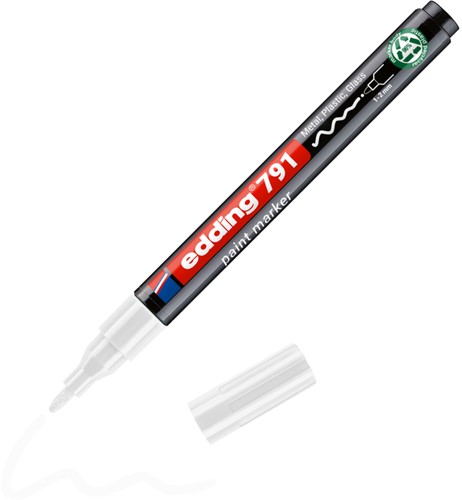 Paintmarker edding 791 op alcoholbasis 1-2mm wit-2