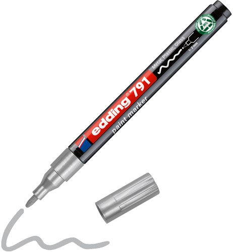 Paintmarker edding 791 PCR op alcoholbasis 1-2mm zilver-2