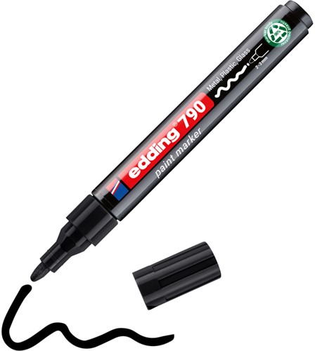 Paintmarker edding 790 PCR op alcoholbasis 2-3mm zwart-2