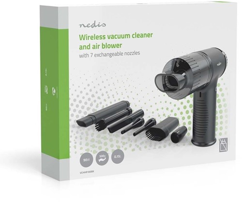 Handstofzuiger / luchtblazer Nedis 90W oplaadbaar zwart-3