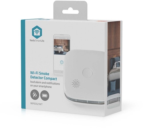 Rookmelder Nedis Smartlife Wifi 10 jaar sensor wit-2