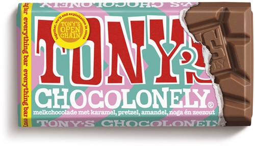 Chocolade Tony's Chocolonely melk everything reep 90 gram-2