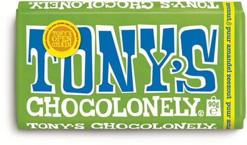 Chocolade Tony's Chocolonely puur amandel zeezout reep 90 gram-2