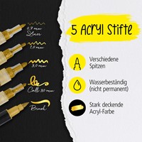 Acrylmarker Online lettering 5 breedtes goud-2