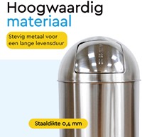 Afvalbak BRASQ Push Bin PB230+ 30 liter rvs-1