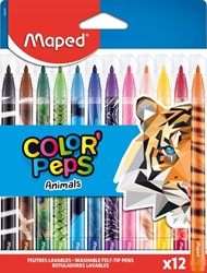 Viltstift Maped Color'Peps Animals set à 12 kleuren