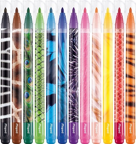 Viltstift Maped Color'Peps Animals set à 12 kleuren-2
