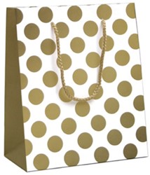 Cadeautasjes Gold dots 19x10x23cm