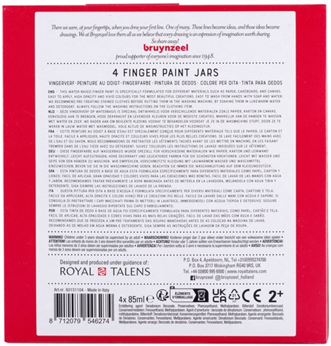 Vingerverf Bruynzeel Kids set à 4 kleuren-3