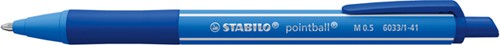 Balpen STABILO pointball colorful medium blauw blister à 2 stuks-2