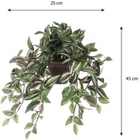 Kunstplant Mica Tradescantia hangend groen Ø25 45cm-1