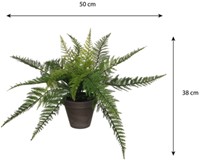 Kunstplant Mica Varen groen in pot Stan grijs Ø50 38cm-2