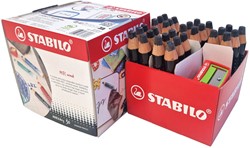 Whiteboardpotlood STABILO MARKdry incl 2 slijpers zwart classpack 30st