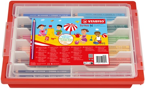 Kleurpotloden STABILO 203 Trio dik assorti classpack à 96 stuks