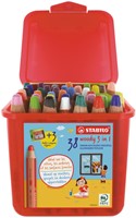 Kleurpotloden STABILO 882 woody 3 in 1 incl 2 slijpers classpack 48st